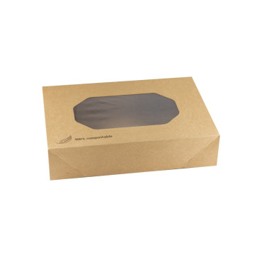 Kraft Catering box with PLA window, small